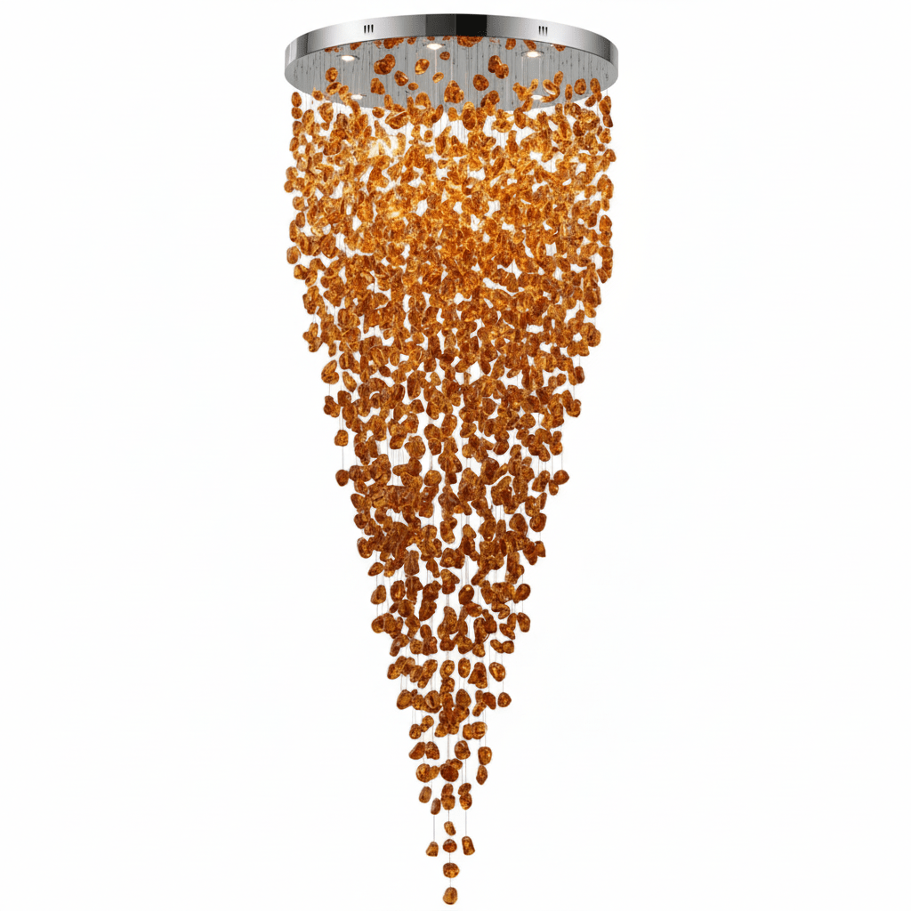 Crystal Stone Crystal Spiral Chandelier