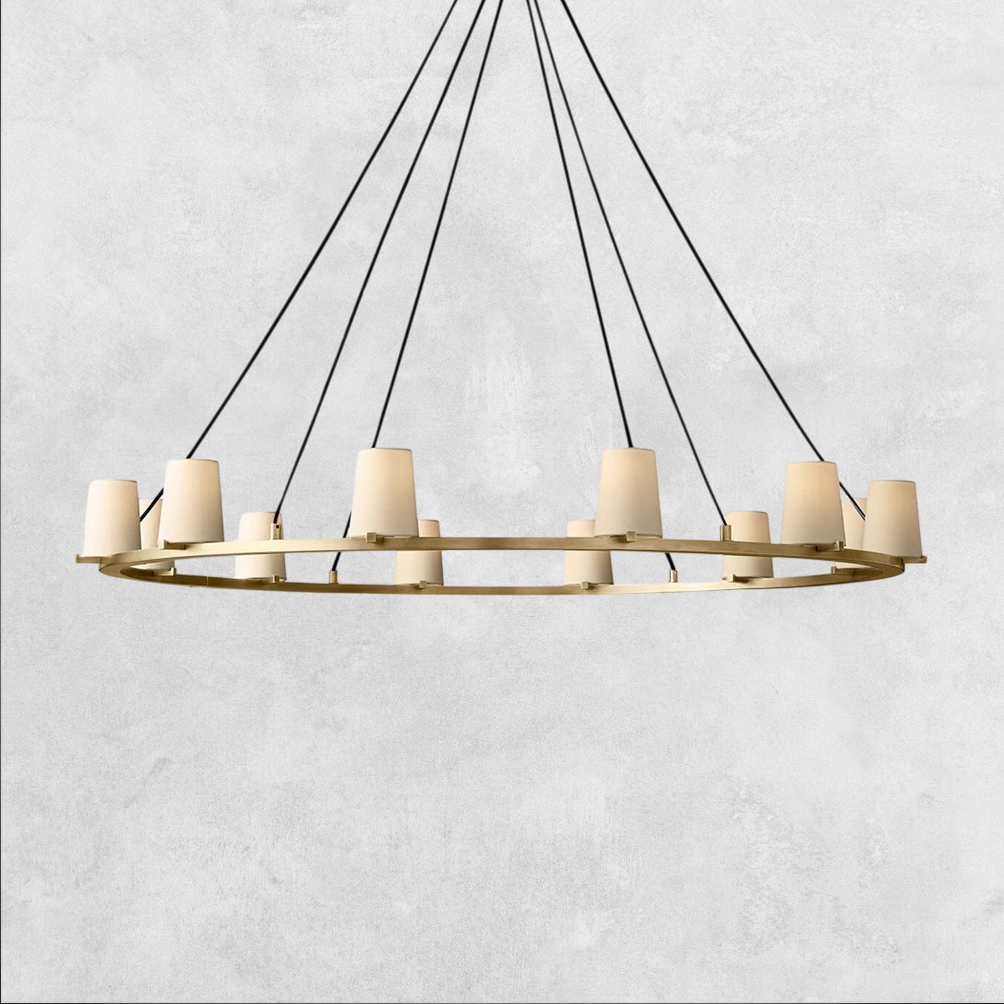 Pauilla Fabric Shade Round Chandelier 36" 48" 60″