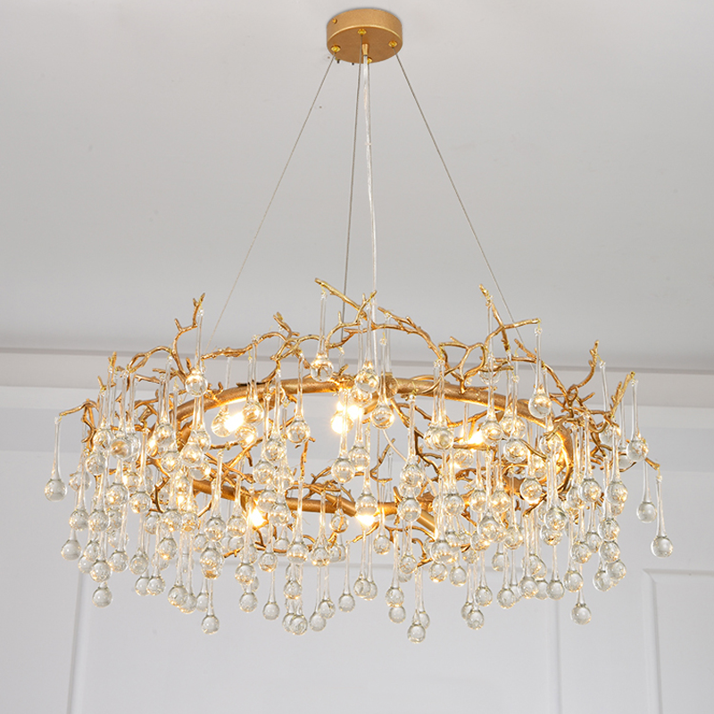 Avis Clear Crystal Ring Branch Chandelier