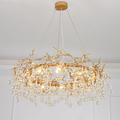 Avis Clear Crystal Ring Branch Chandelier