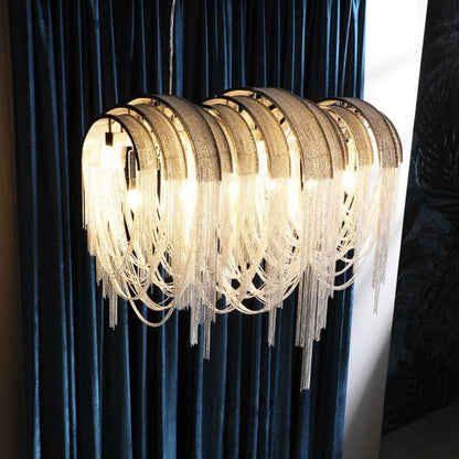 TLL Liz Luxury Hardware Aluminum Chain Long Branch Chandelier