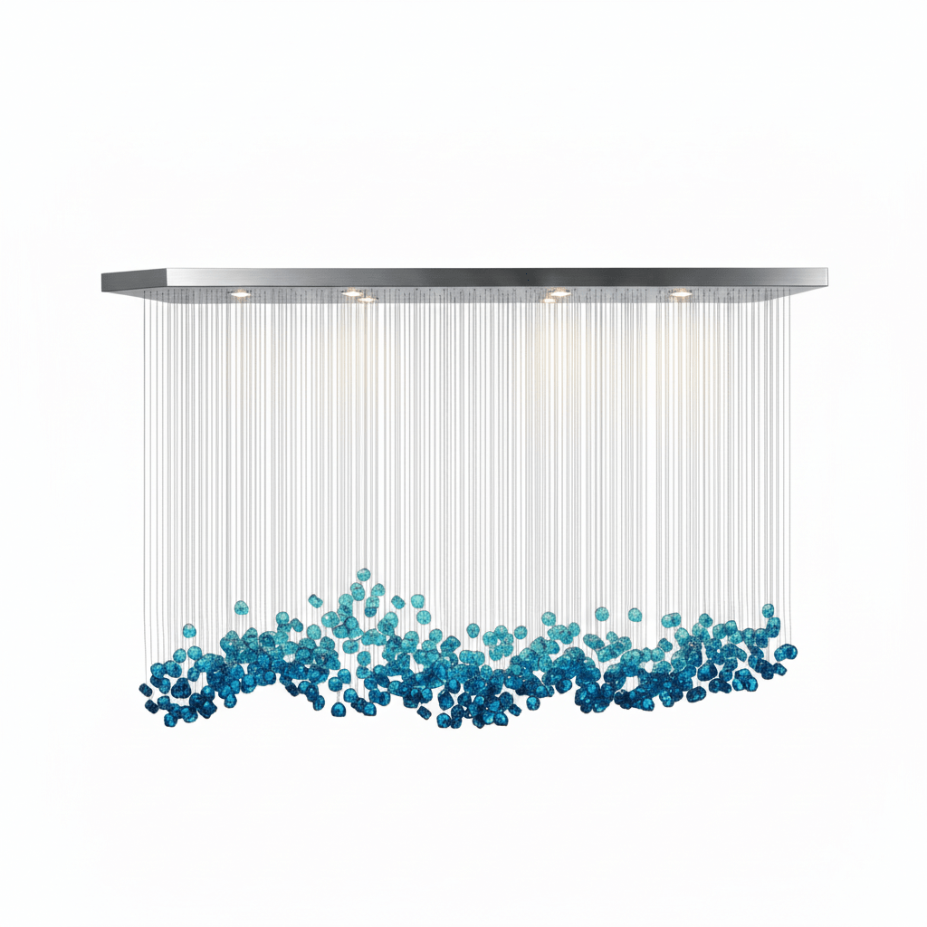 Crystal Stone Crystal Spiral Chandelier