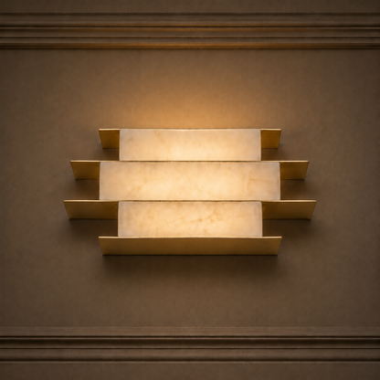 Nuvia Layered Alabaster Sconce