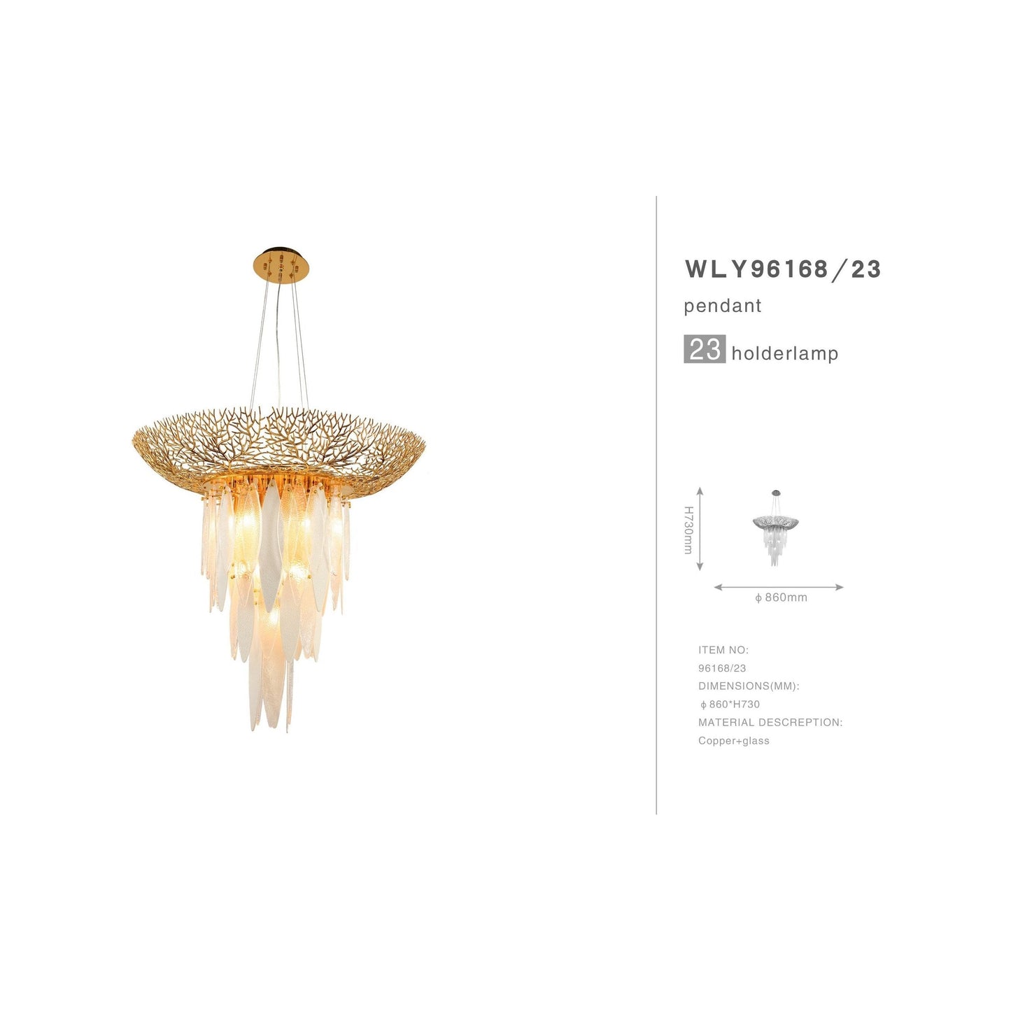Natalie Branching Murano Glass Chandelier