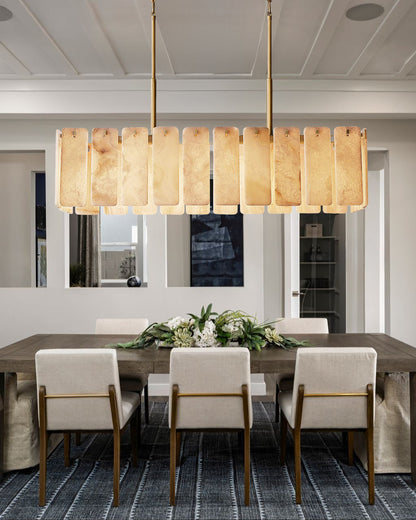 Calociato Onyx Rectangular Chandelier, Chandelier for Dining Room