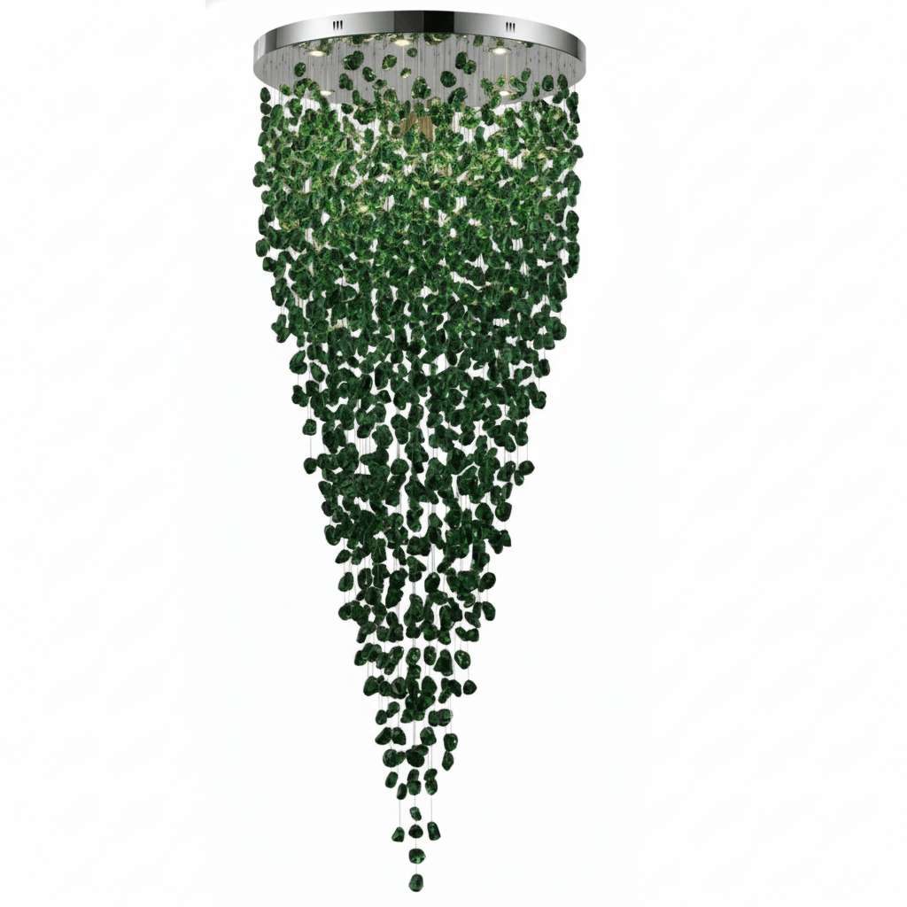 Crystal Stone Crystal Spiral Chandelier