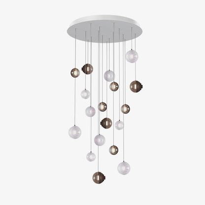 Cosmic Sphere Cascade Glass Chandelier