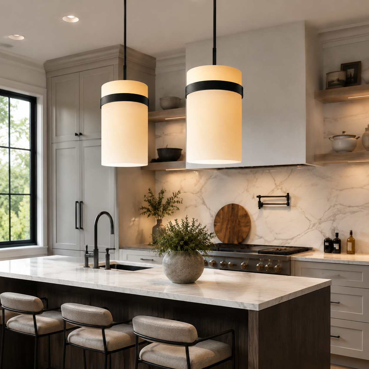 Racerret Milk Glass Pendant