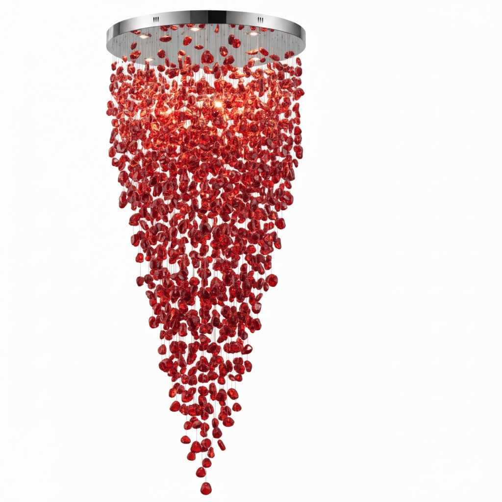 Crystal Stone Crystal Spiral Chandelier