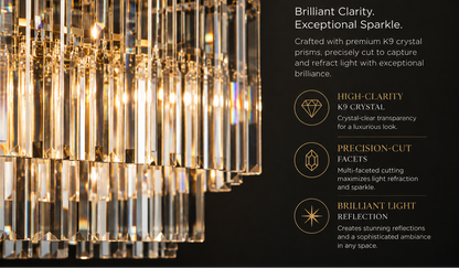 Heristal Crystal Chandelier for Foyer, Entry way, Staircase