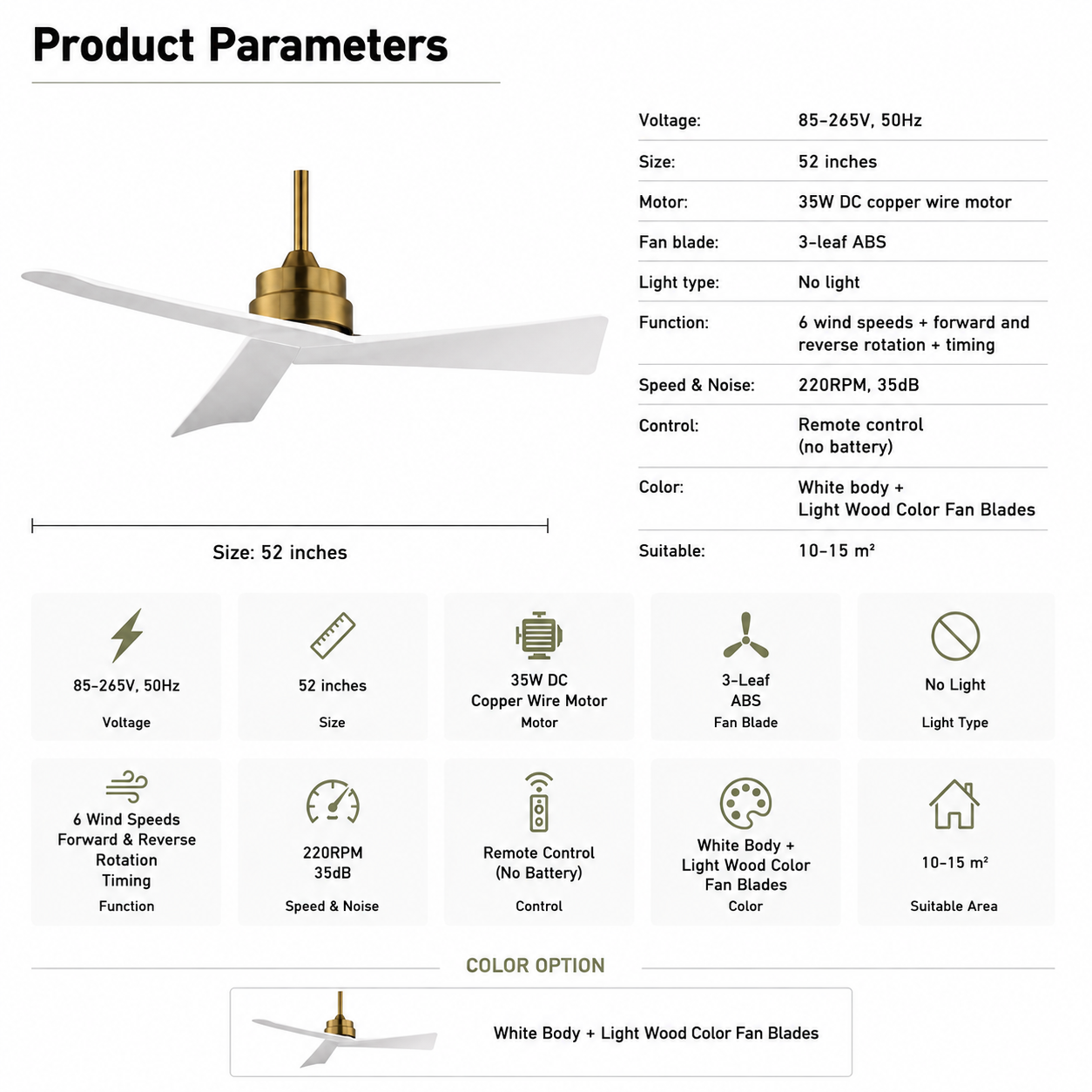 VANTOR Ceiling Fan