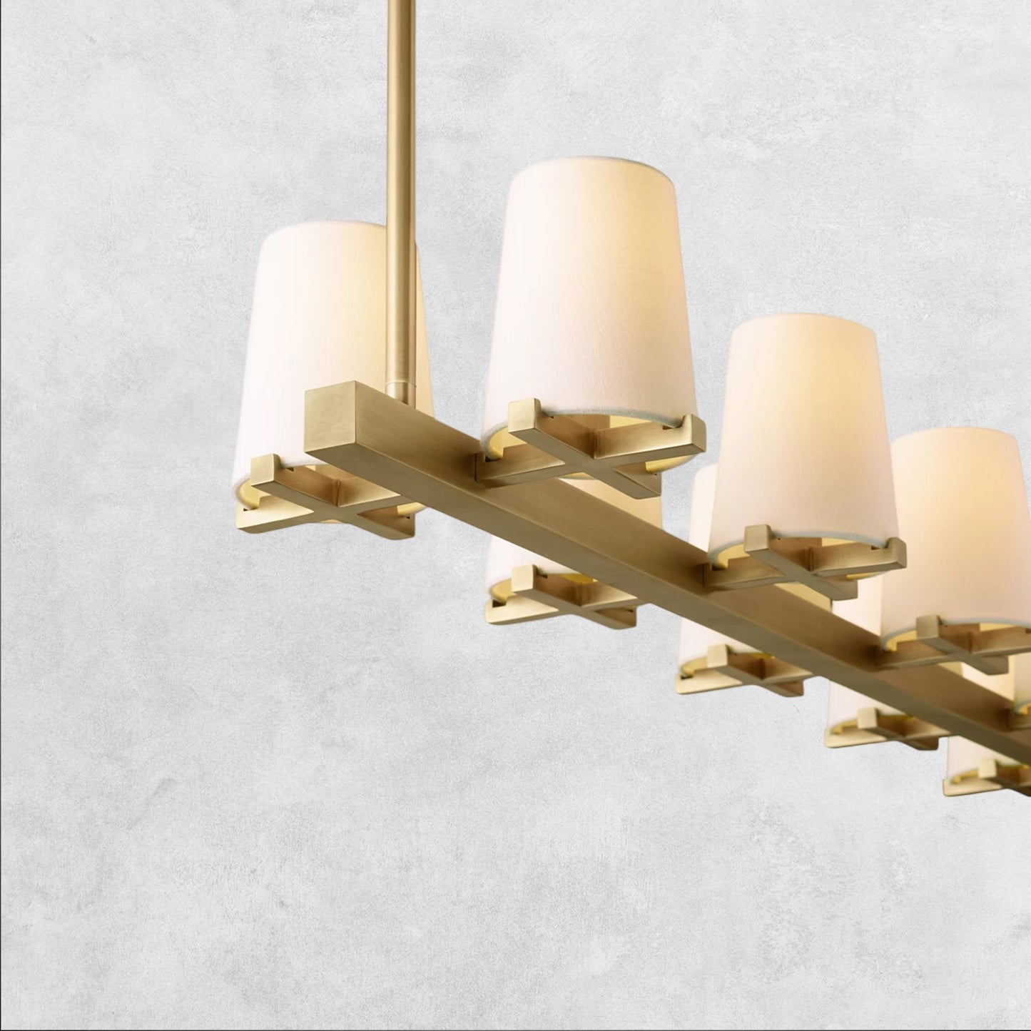 Pauilla Fabric Shade Linear Chandelier 49" 60”