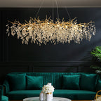 French Branch Crystal Chandelier with Elegant Crystal Leaves