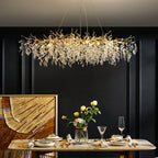 French Branch Crystal Chandelier with Elegant Crystal Leaves