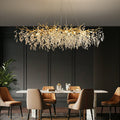 French Branch Crystal Chandelier with Elegant Crystal Leaves