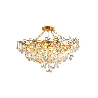 TLL Arcadia Branch Brass Chandelier