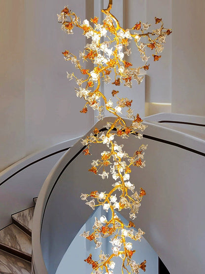 Art Flower Staircase Long Branch Chandelier