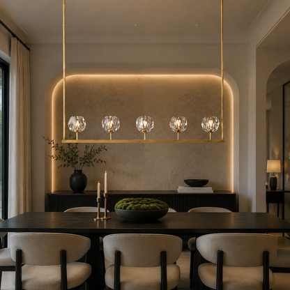 Beyle di Cristal Glass Linear Chandelier