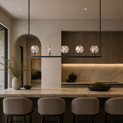 Beyle di Cristal Glass Linear Chandelier