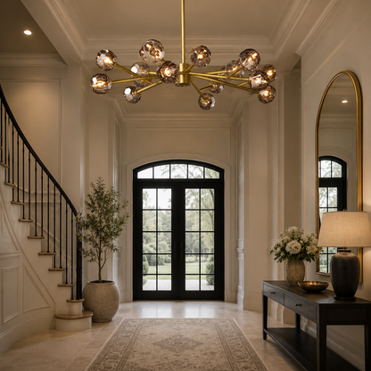 Beyle di Cristal Smoke Glass Round Chandelier