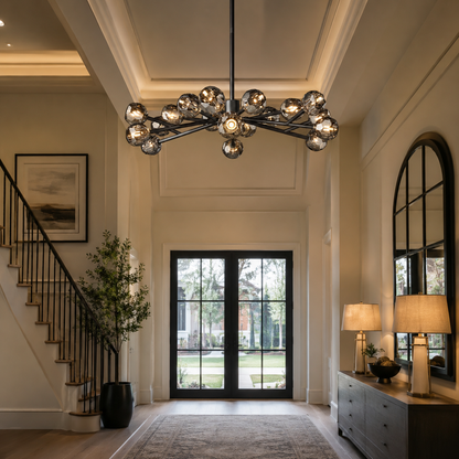 Beyle di Cristal Smoke Glass Round Chandelier