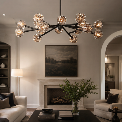 Beyle di Cristal Clear Glass Round Chandelier