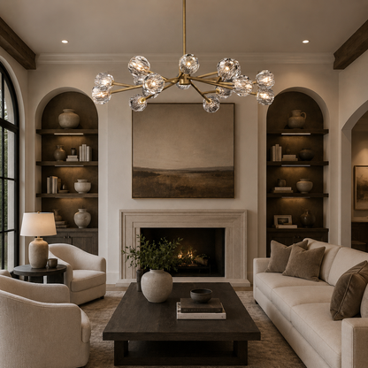 Beyle di Cristal Clear Glass Round Chandelier
