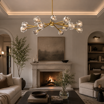 Beyle di Cristal Clear Glass Round Chandelier