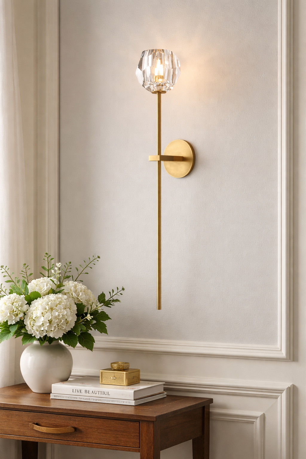 Beyle di Cristal Clear Glass Grand Sconce