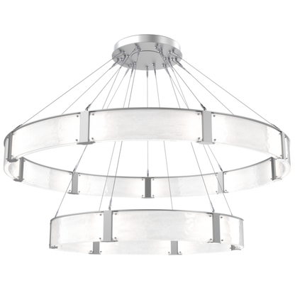 Modern Light Luxury Two-tier Glass Ring Chandelier