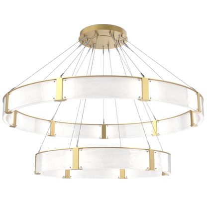 Modern Light Luxury Two-tier Glass Ring Chandelier