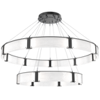 Modern Light Luxury Two-tier Glass Ring Chandelier