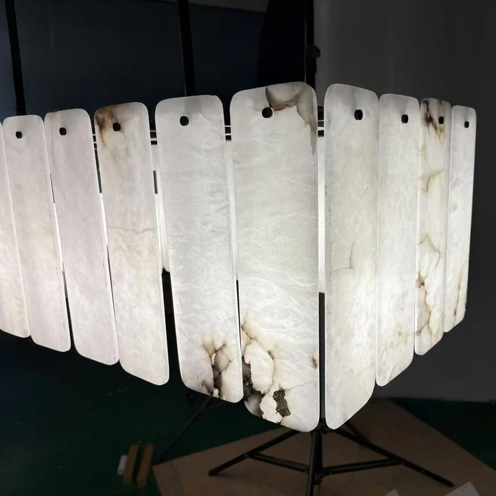 Calociato Onyx Rectangular Chandelier, Chandelier for Dining Room