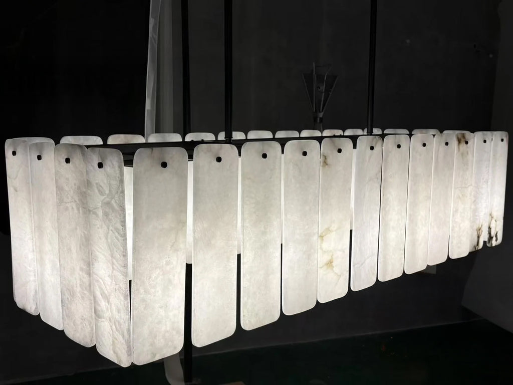 Calociato Onyx Rectangular Chandelier, Chandelier for Dining Room