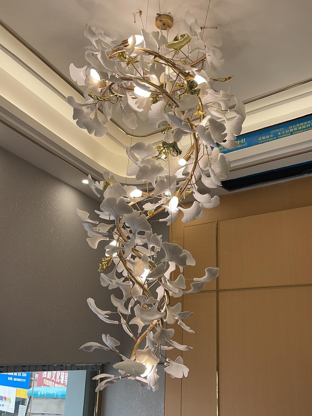 TLL Ginkgo Ceramic Chandelier Double S