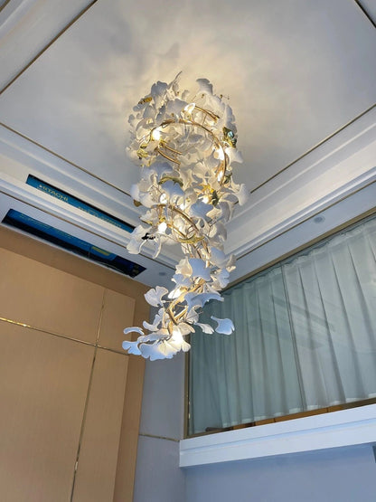 TLL Ginkgo Ceramic Chandelier Double S