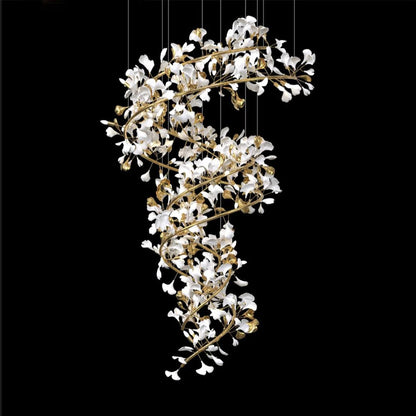 TLL Ginkgo Ceramic Chandelier Double S