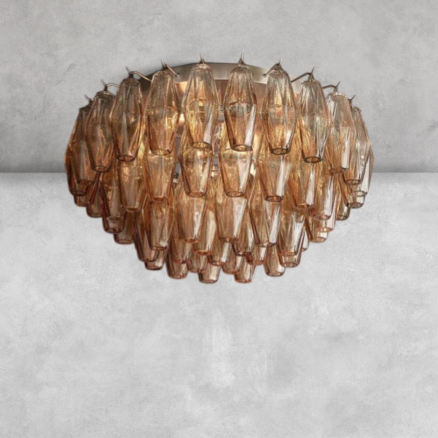 Kiaris Glass Round Flush Mount 17" 24‘’