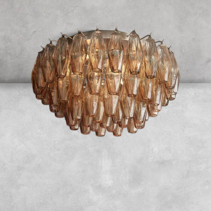 Kiaris Glass Round Flush Mount 17" 24‘’