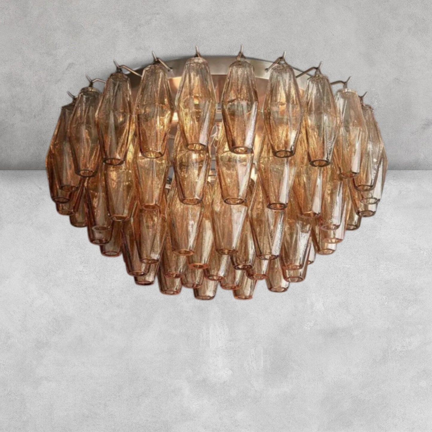 Kiaris Glass Round Flush Mount 17" 24‘’