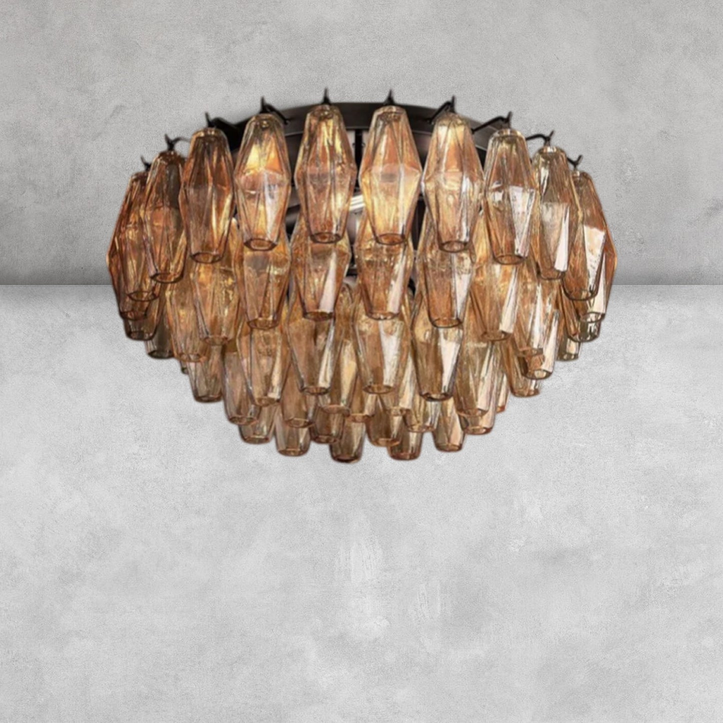 Kiaris Glass Round Flush Mount 17" 24‘’
