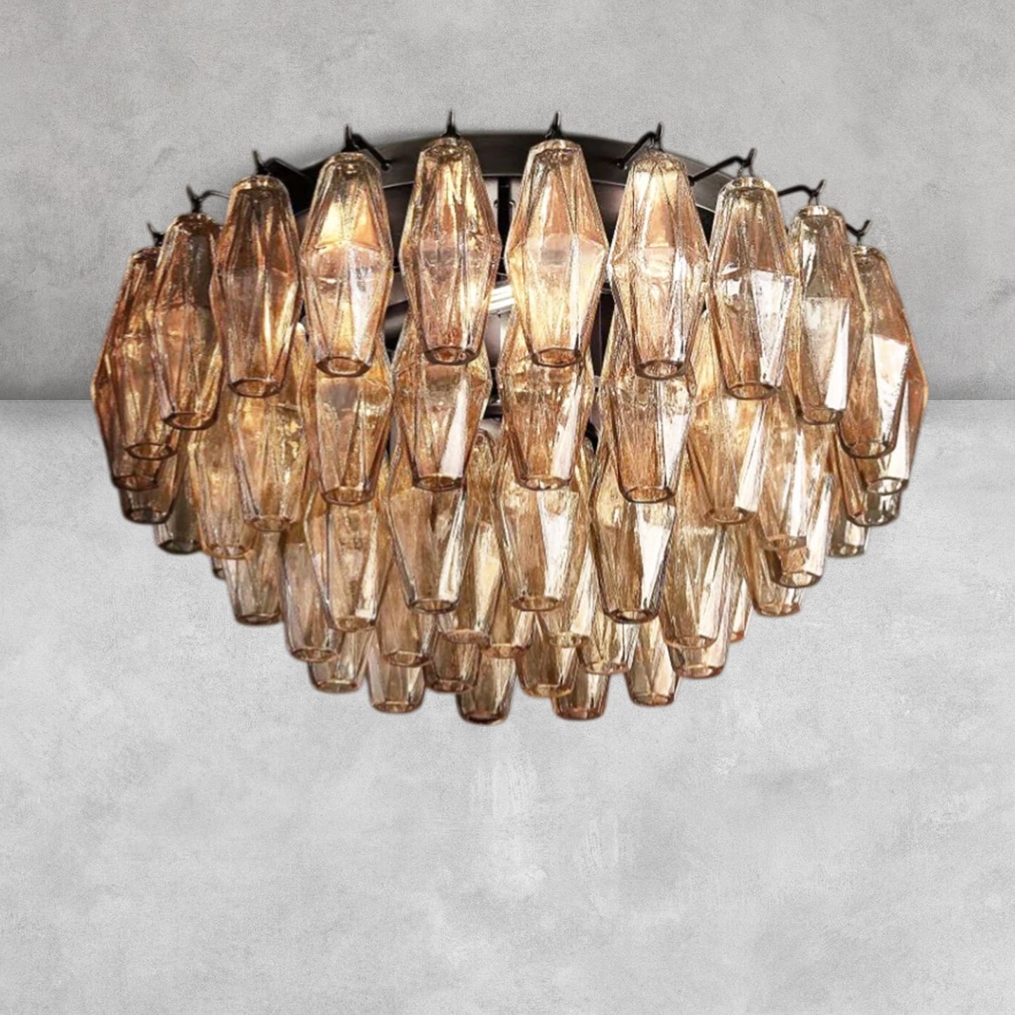 Kiaris Glass Round Flush Mount 17" 24‘’
