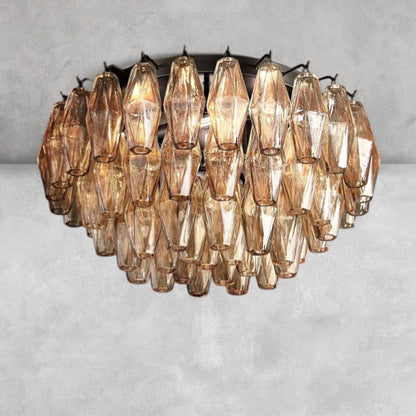 Kiaris Glass Round Flush Mount 17" 24‘’