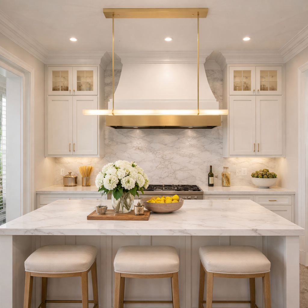 Audocon Alabaster Single Bar Linear Chandelier