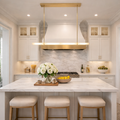 Audocon Alabaster Single Bar Linear Chandelier