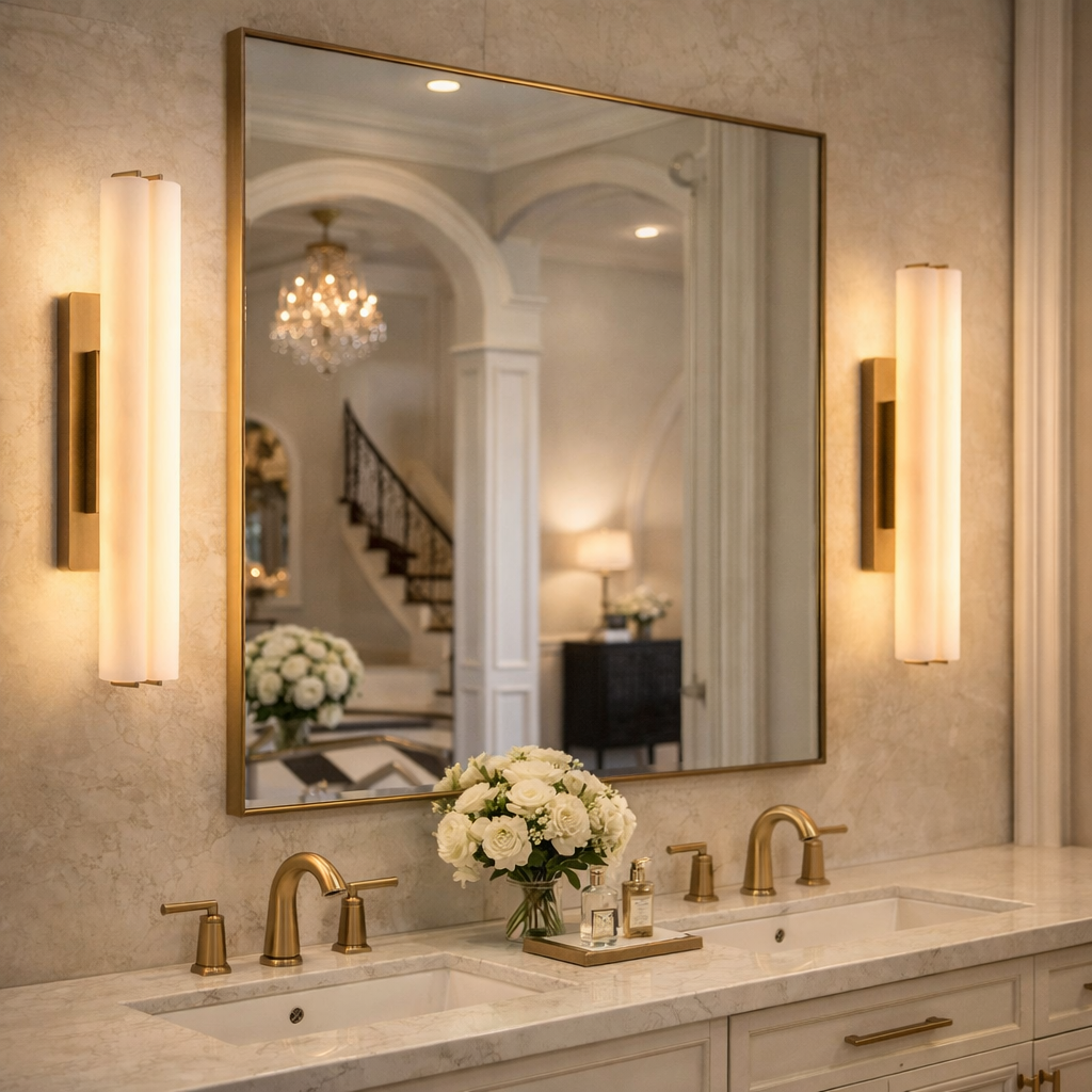Audocon Alabaster Double Sconce