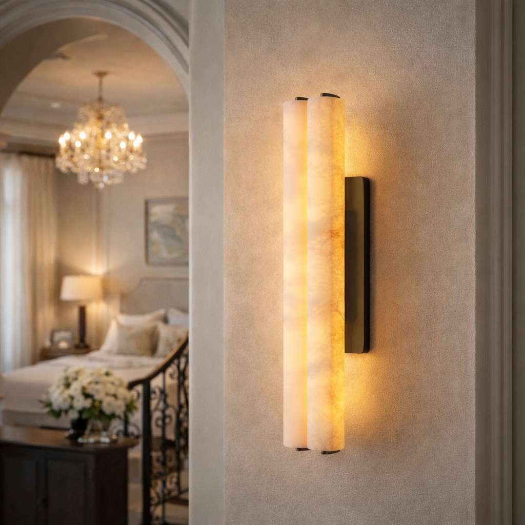 Audocon Alabaster Double Sconce