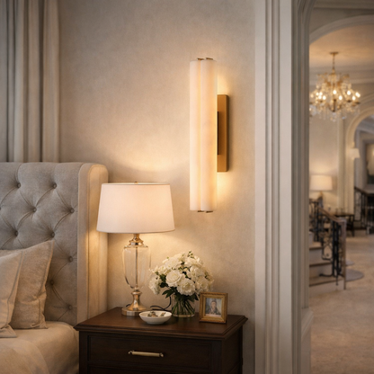 Audocon Alabaster Double Sconce