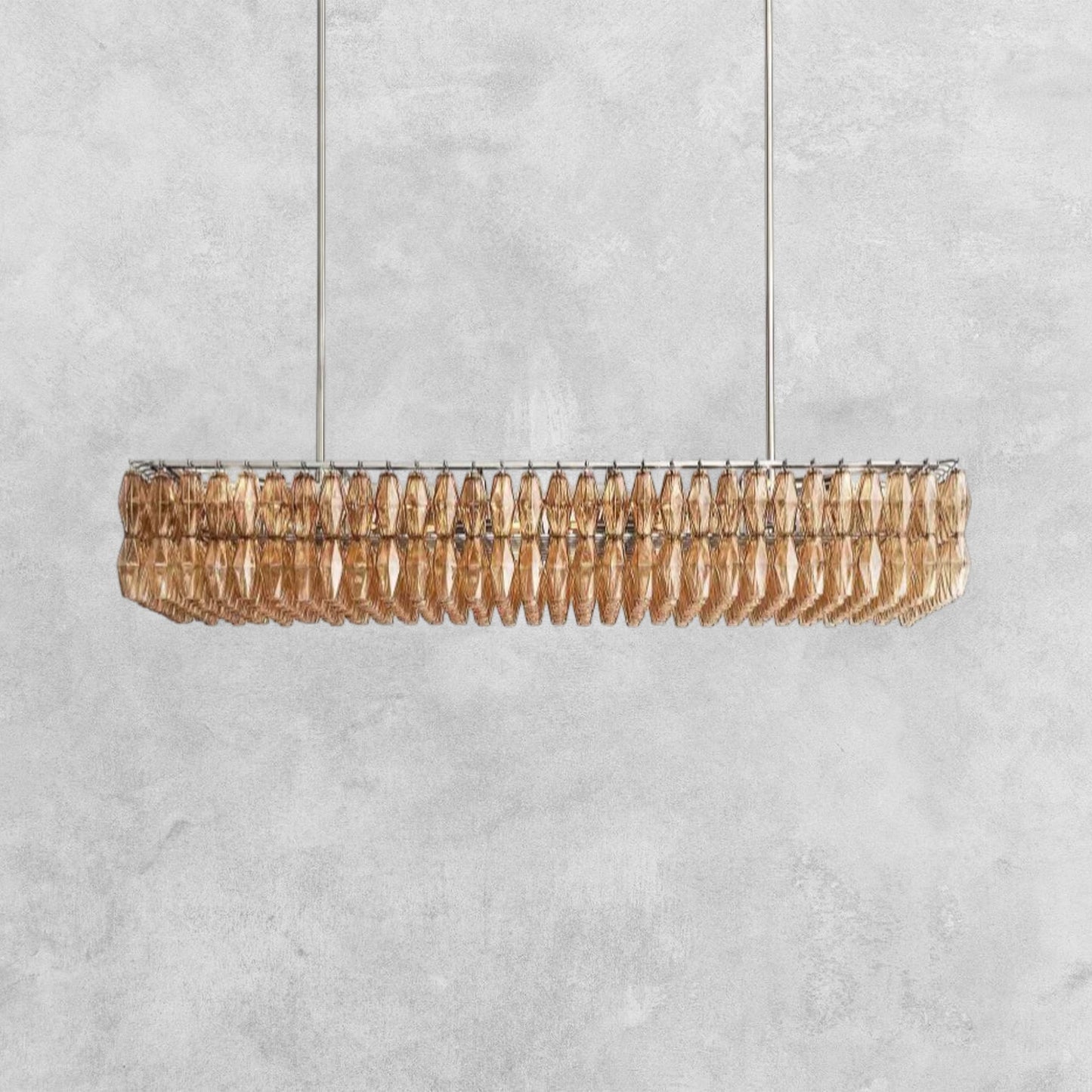 Kiaris Modern Glass Rectangular Glass Chandelier 54" 74″