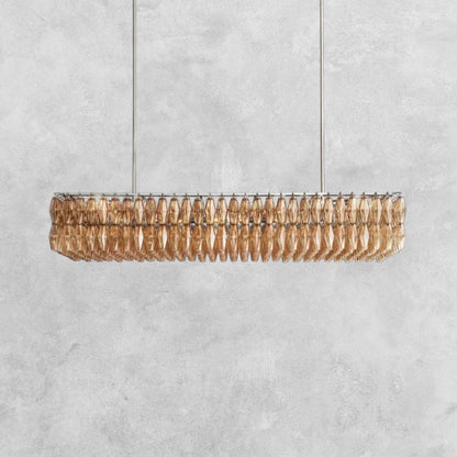 Kiaris Modern Glass Rectangular Glass Chandelier 54" 74″